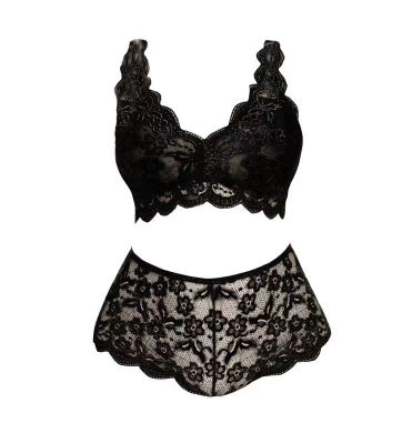 Lace Flower Suspender Shorts XL Set