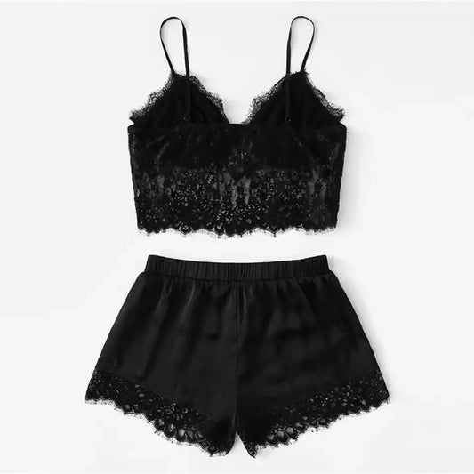 Two-piece silk pajamas