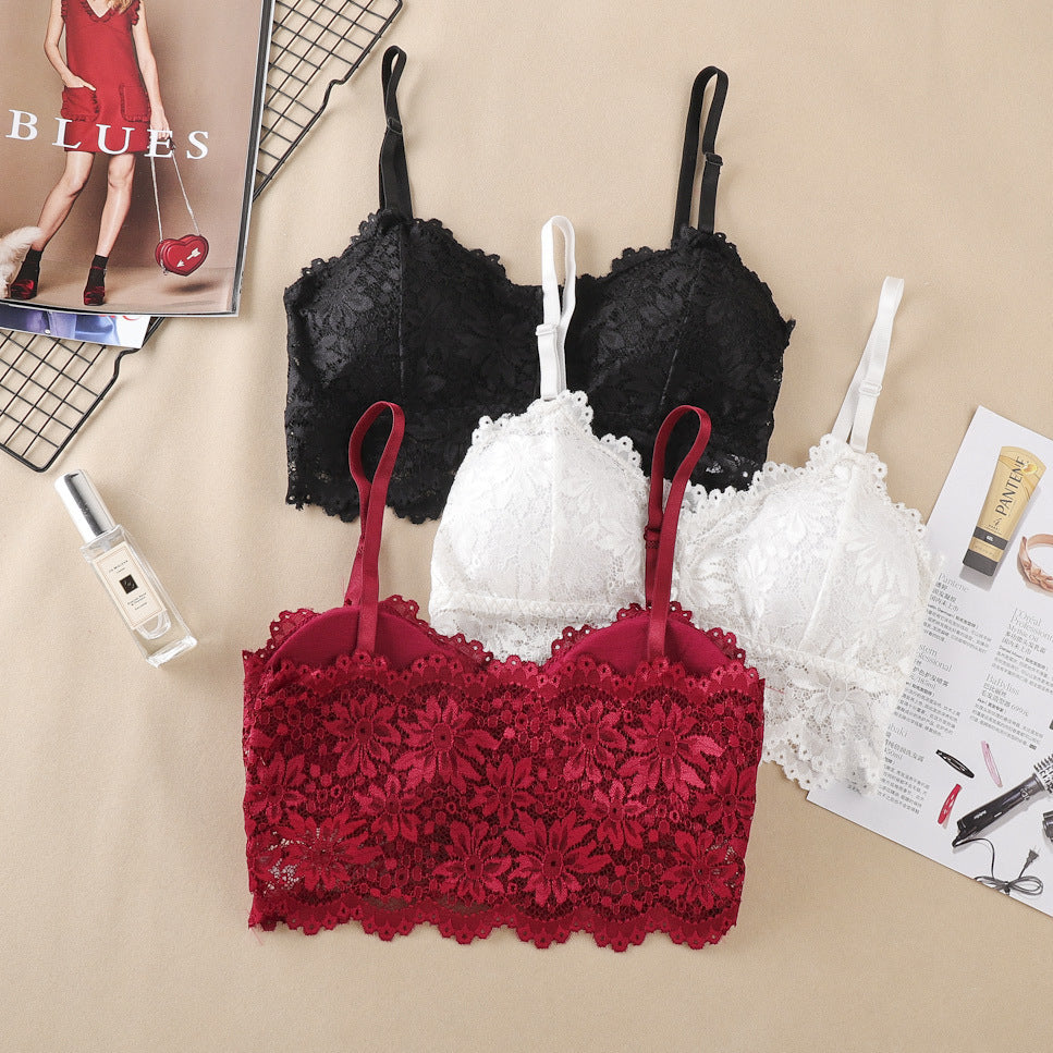 Popular SUNFLOWER Sexy Lace Sling Beautiful Back Wrapped Chest Tube Top Full Coverage Inner Wear Base Underwear