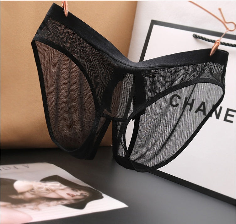 Sexy Transparent Ladies Low-rise Seamless Mesh Briefs