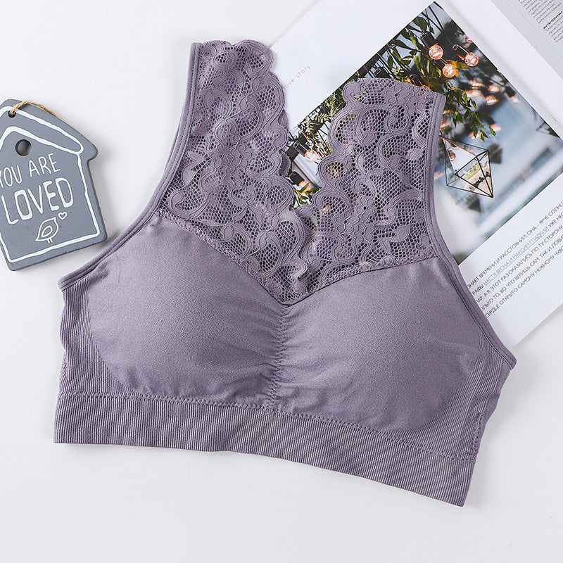 Lace Underwear Wide Shoulder Strap Anti-exposure Plus Size Vest