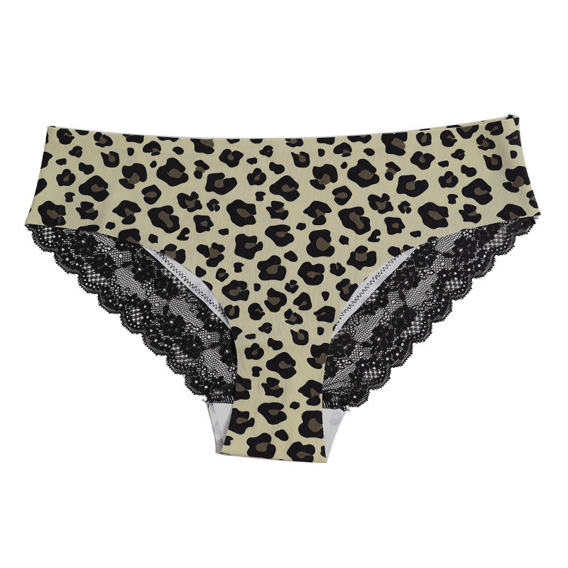Ladies Lace Leopard Print Underwear Without Trace