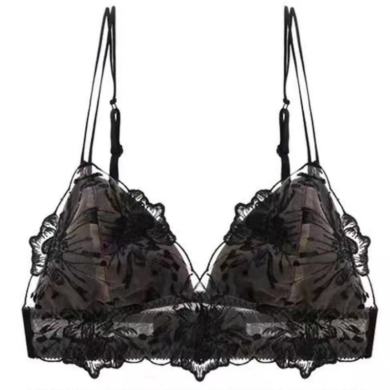 French Underwear Suit Women's Big Chest And Small Push Up