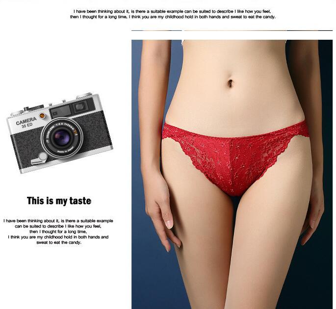 Luxury women's underwear sexy lace transparent temptation briefs low waist