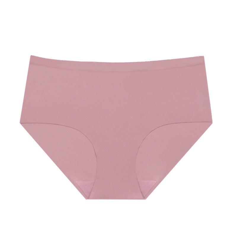 Cross-border Sports Mid-high Waist Traceless Panties Ice Silk Belly Contracting Hip Lifting