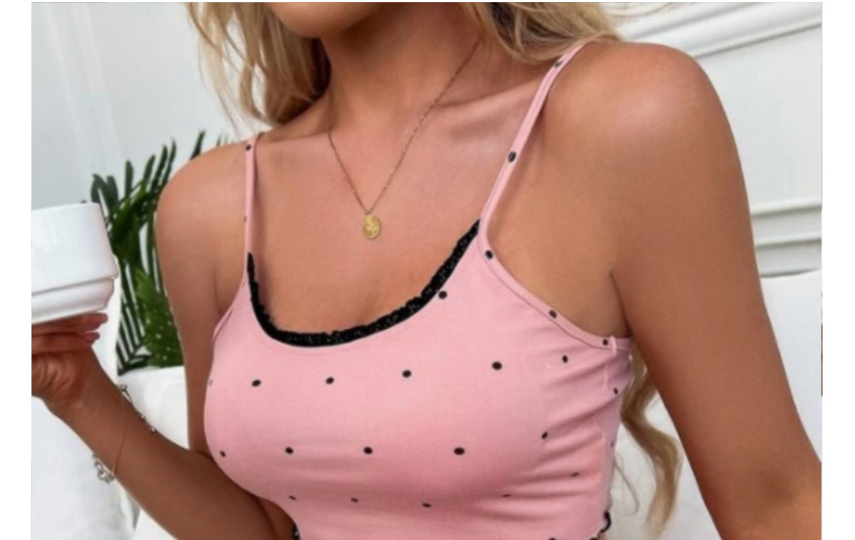 Summer Women's V-neck Comfortable Lace Suspender Shorts Pajamas