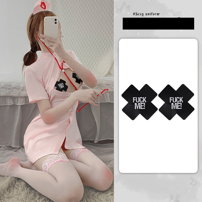 Nurse Uniform Temptation Exposed Breasts Small Breasts Big Girl