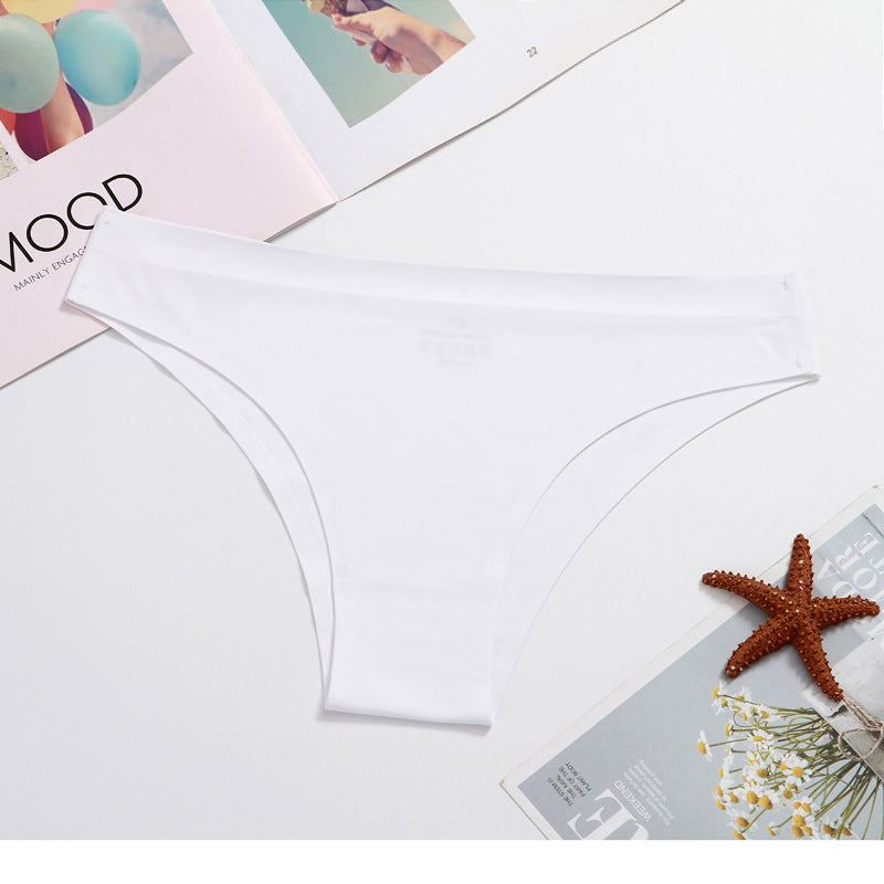 Pure Color Seamless Sexy Ladies Plus Size Briefs