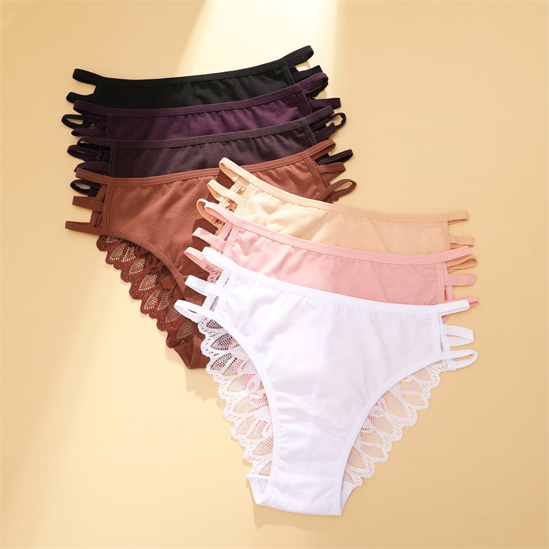Women's Underwear Lace Cotton Stitching Low Waist