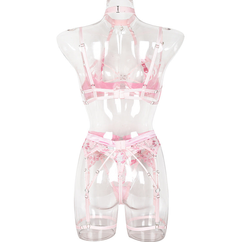 New Complex Craft Love Drill Buckle Halter Underwear Set