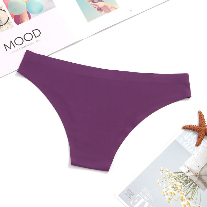 Pure Color Seamless Sexy Ladies Plus Size Briefs