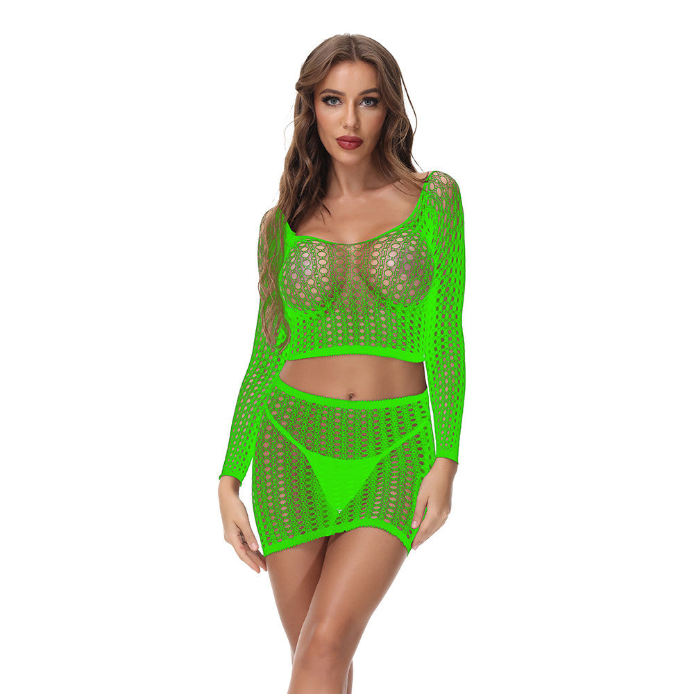 Stockings Fishnet Clothes One-piece Hip Skirt