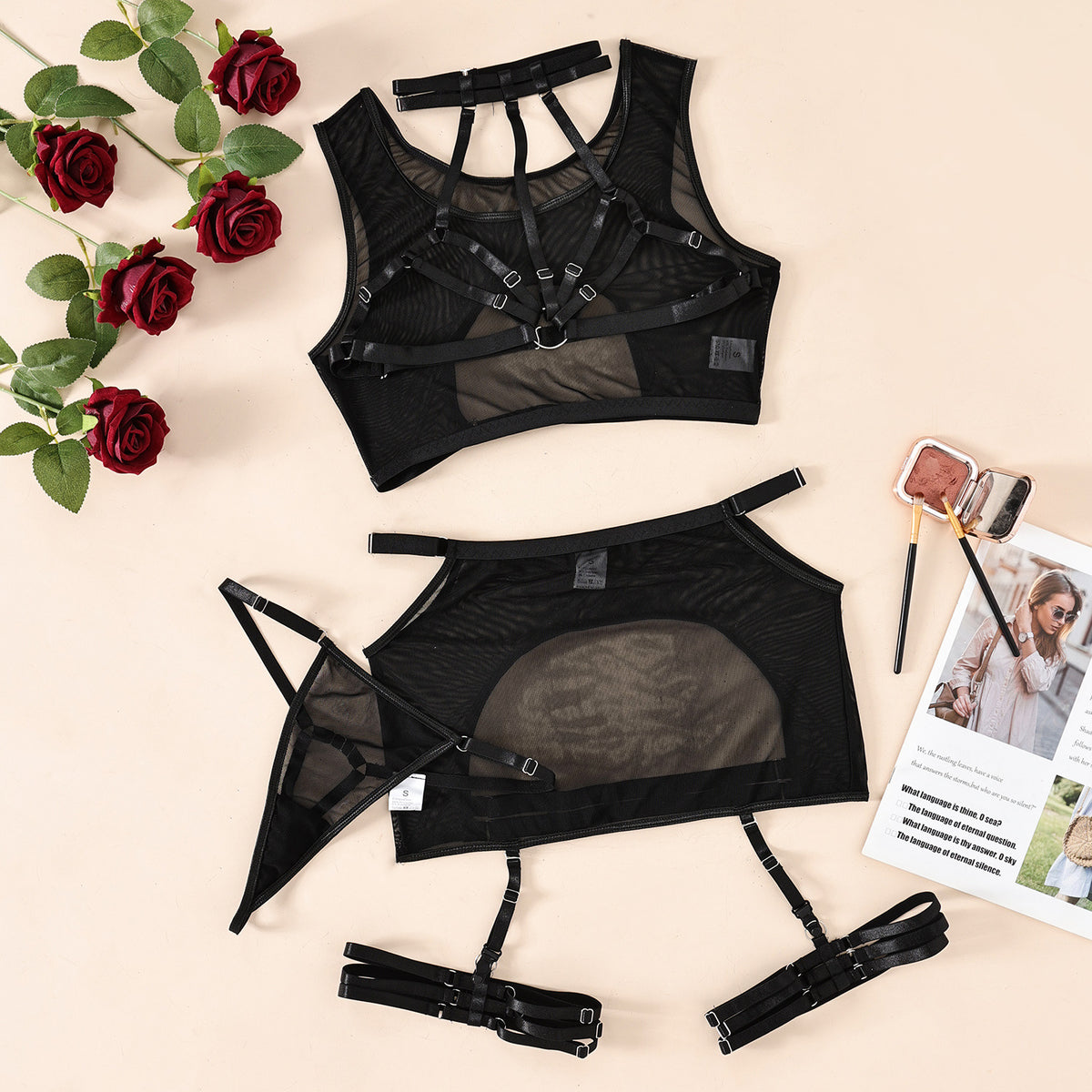 Cross Border Motorcycle Heavy Craft Sexy Lace-up Halter Underwear Nightclub