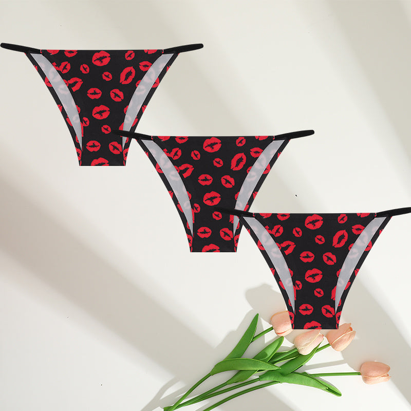 Women's Leopard Print Ice Silk Low Waist Briefs