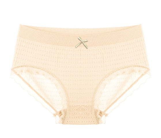 Graphene Bottom Crotch Breathable Panties Female Mid-waist Student Cloud Pants Briefs