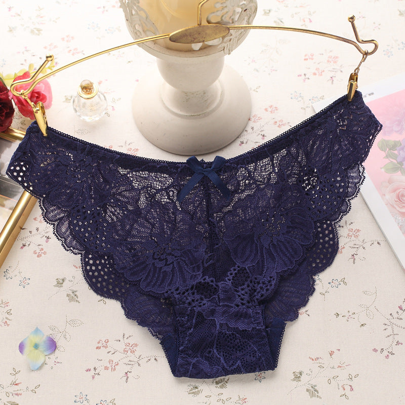 Women's Underwear Cotton Crotch Low Waist Ultra-thin Transparent Lace