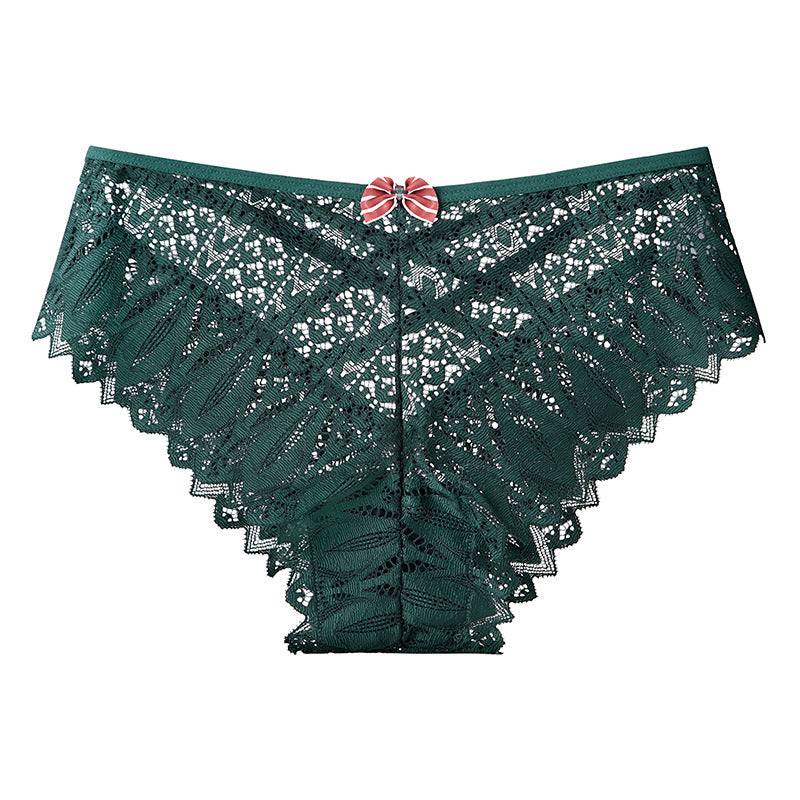 Women's Mid-waist Lace Butterfly Briefs