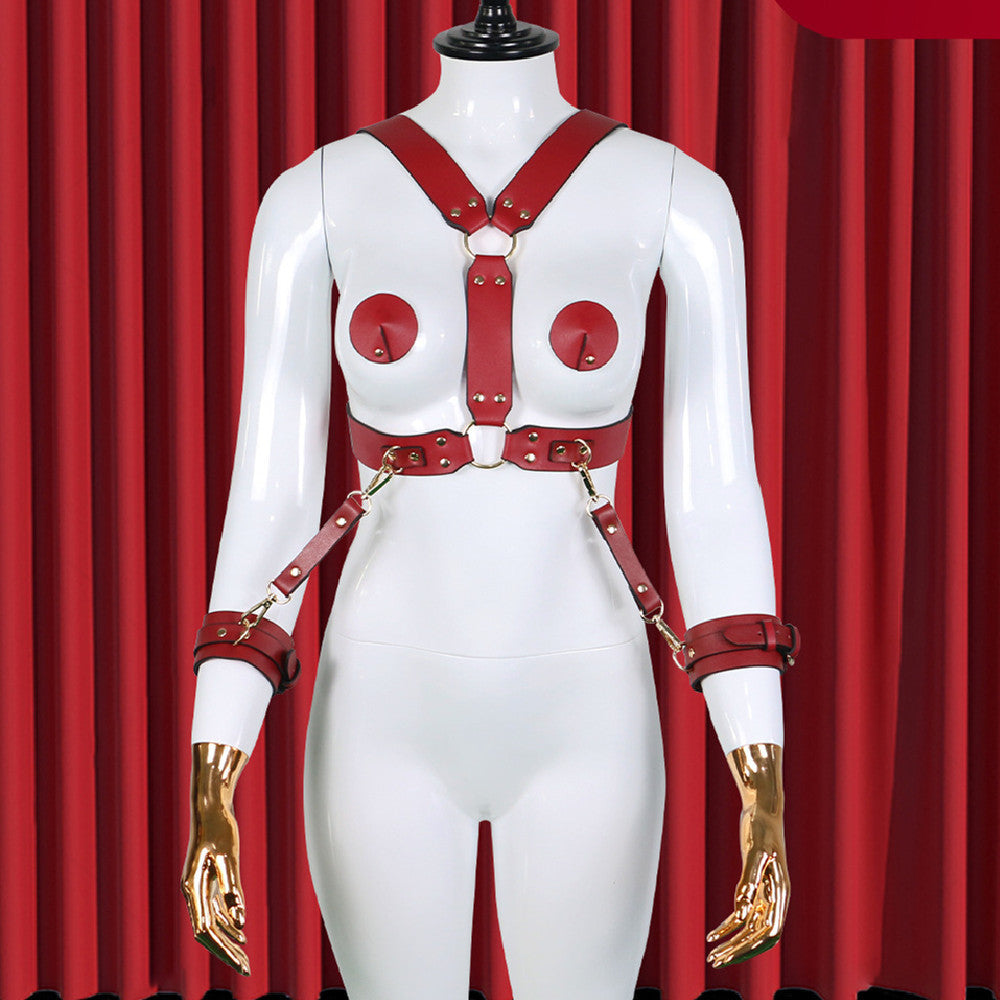 PU Leather Props Handcuffs Shapewear
