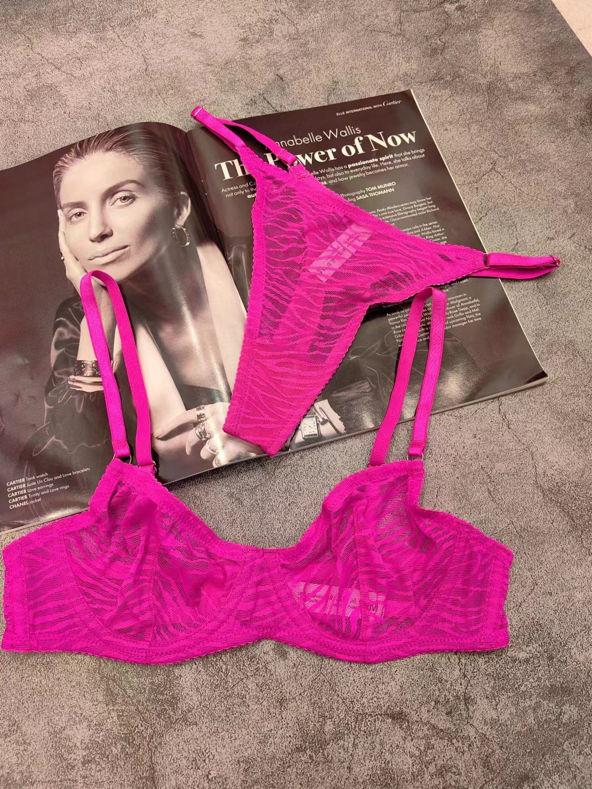 Sexy Big Chest Breast Contracting Bra Steel Ring Top Support Thong Bra Set