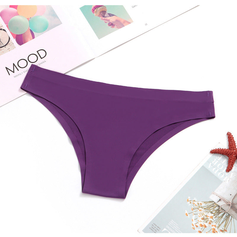 Pure Color Seamless Sexy Ladies Plus Size Briefs