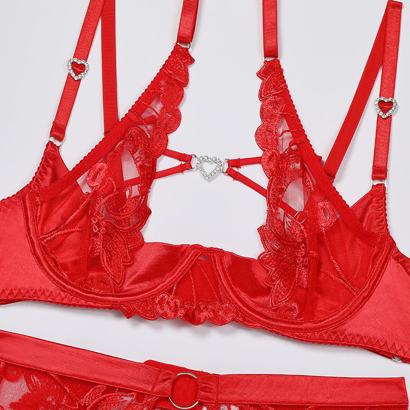 New Complex Craft Love Drill Buckle Halter Underwear Set