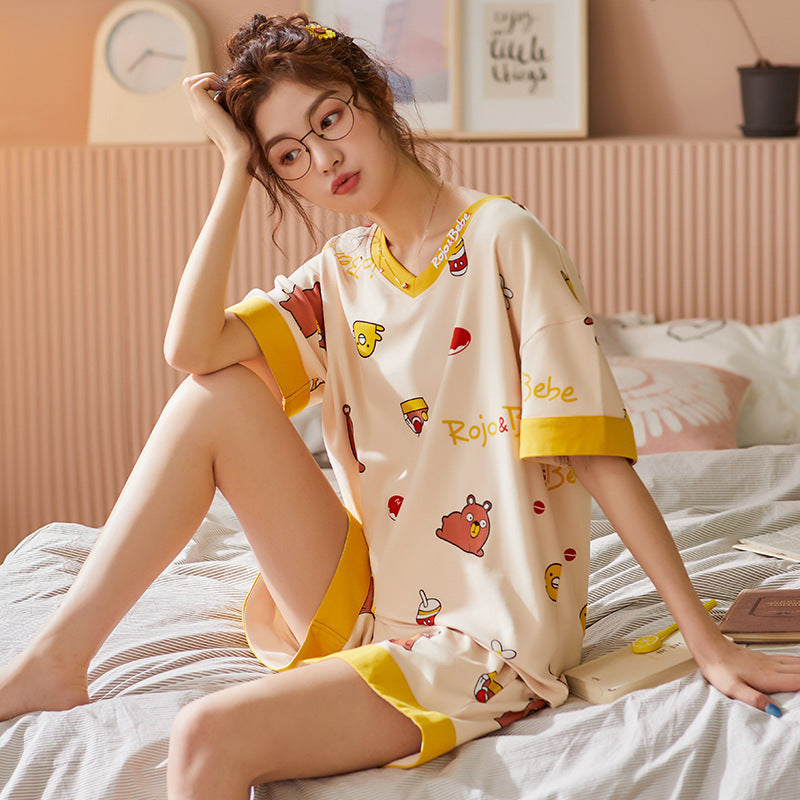 Female summer pajamas two-piece suit