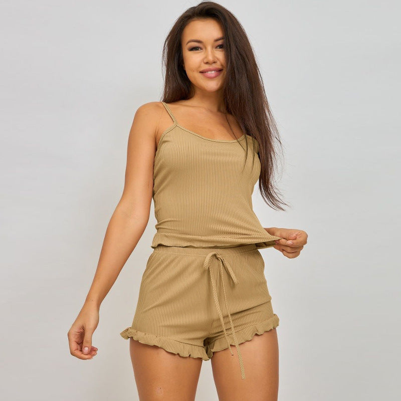 Pajamas Women's Suspender Shorts Two-piece Home Wear