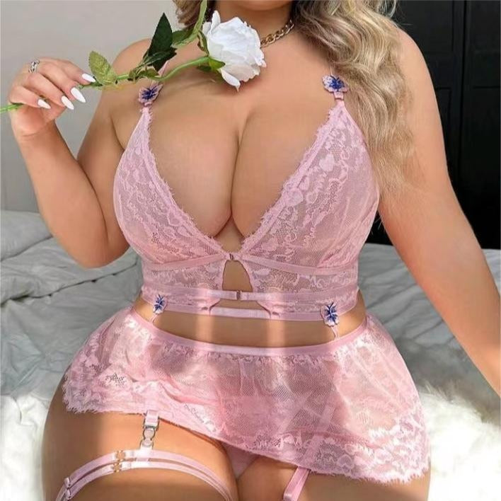 Sexy Seduction Lace See-through Underwear Suit