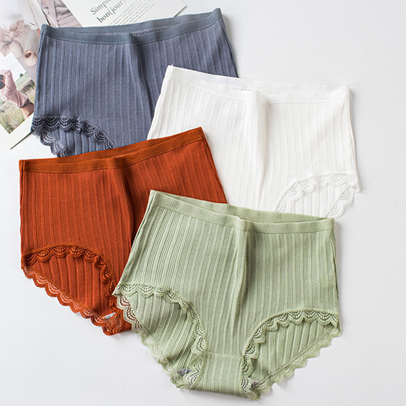 Women's High-waisted Panties Honeycomb Antibacterial Crotch Underwear Women's Cotton