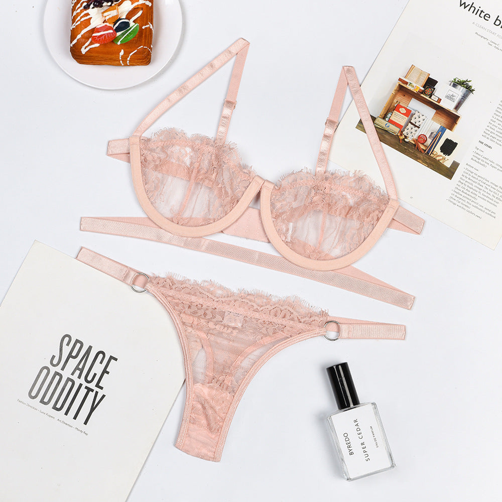 Underwire Lace Sexy Bra Wrap Underwear Set