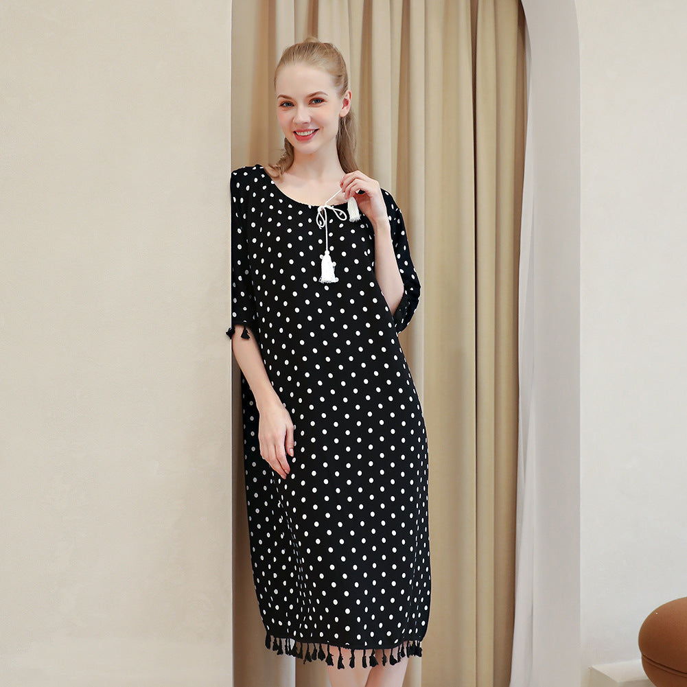 Simple Polka Dot Girlfriends Nightdress Pajama Set