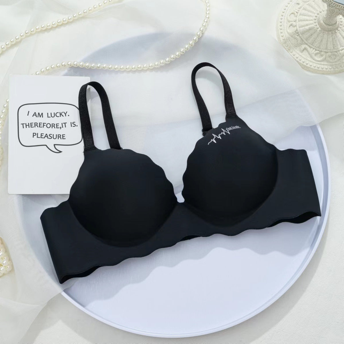 British Letters Girl's Underwear Non-steel Ring Adjustable Gathered Without Trace Bra