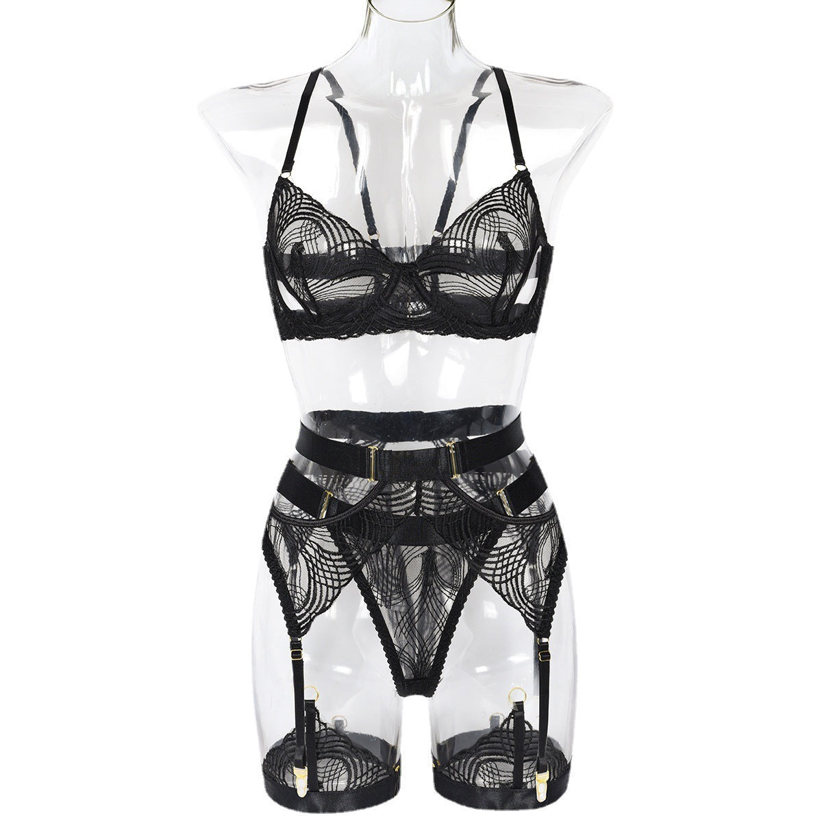 European And American 5-piece Set Of Sexy Lace Stitching