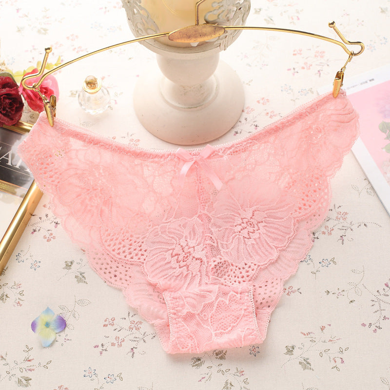 Women's Underwear Cotton Crotch Low Waist Ultra-thin Transparent Lace