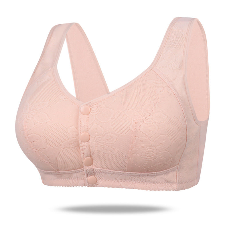 Women's Soft Cotton Bra Front Buckle Underwear Plus Size