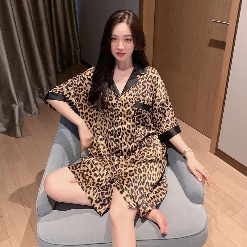 Summer Wild Leopard Print Women's Pajamas