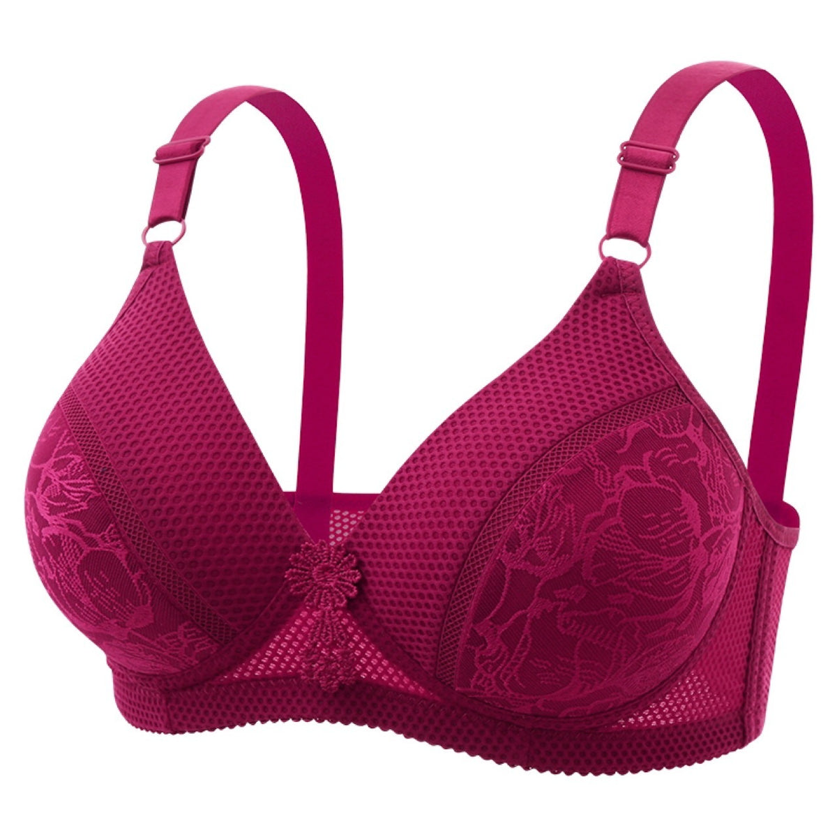 Women's Steel Wire Mesh Medium Cup Plus Size Push Up Underwear