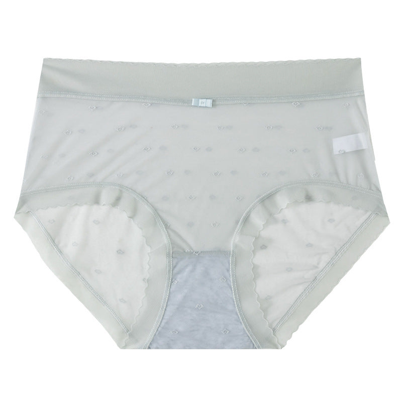 Women's Ultra-thin Ice Silk Lace Underwear Mid Waist Sexy Seamless