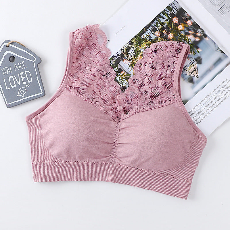 Lace Underwear Wide Shoulder Strap Anti-exposure Plus Size Vest