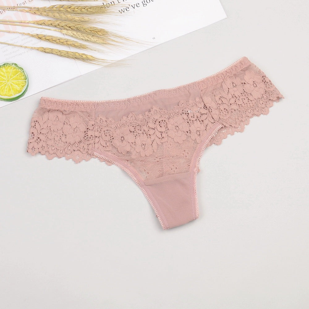 Lace Sexy Temptation See-through Mesh Thong Toe Lace Trim