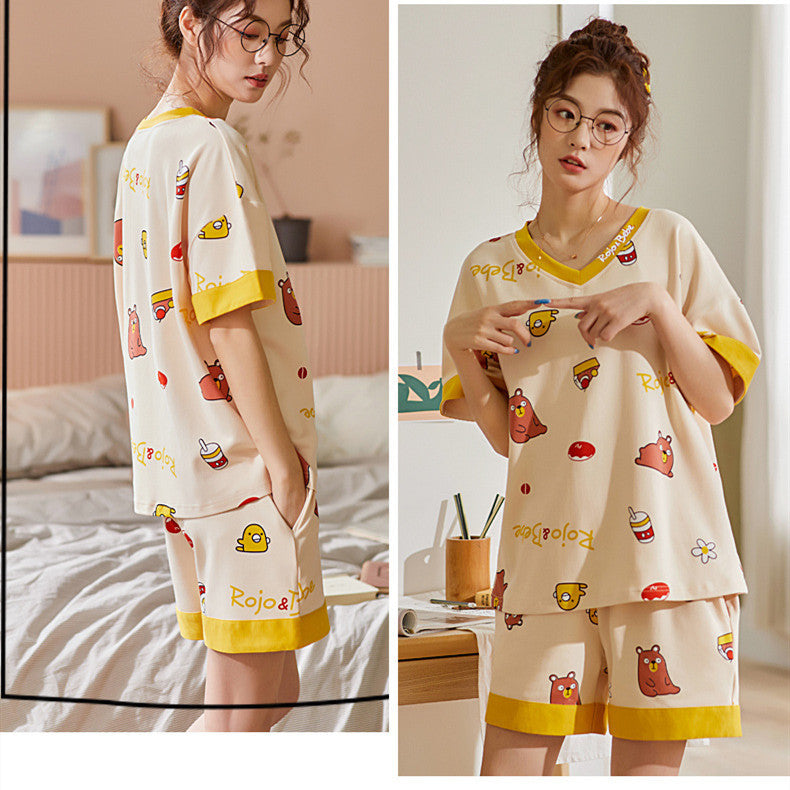 Female summer pajamas two-piece suit