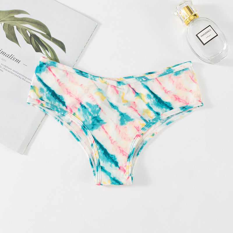 Sexy Print T-shaped Ice Silk Seamless Lightweight Breathable Invisible Sports Underwear Women