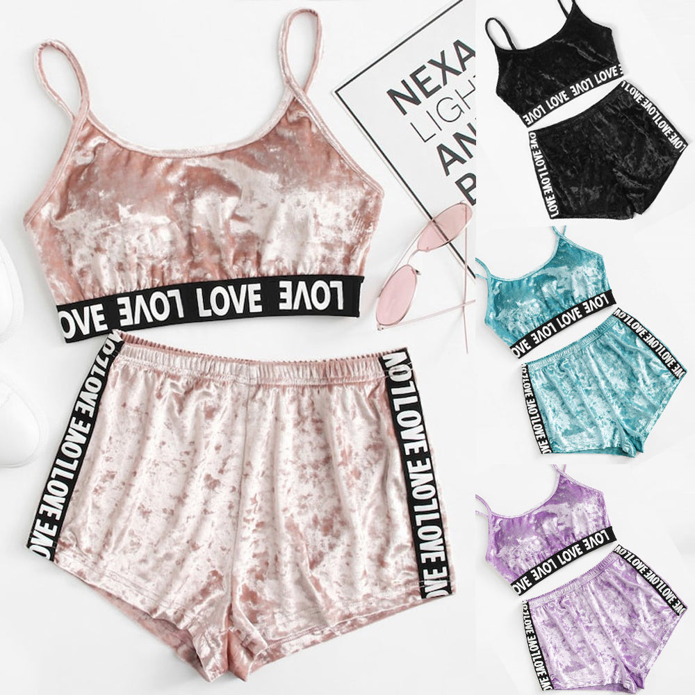 Women's Velvet Pajamas Dress Home Service Pajamas Set
