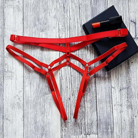 Women's Transparent Hip Lace-up Sexy Open Underwear