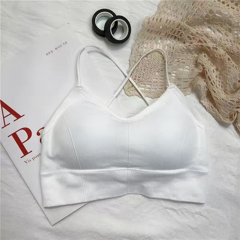 Backless Slim Fit And Thin Inner Outer Wear Short Small Camisole Top Women's Crossover Underwear