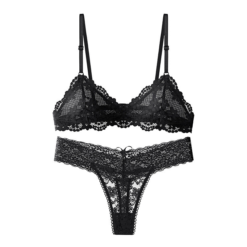 Lightweight Lace Bra Set Sexy Transparent Without Steel Ring
