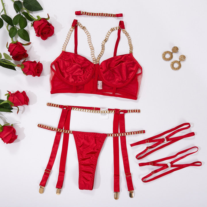 Women's Metal Chain Fun Three Piece Set