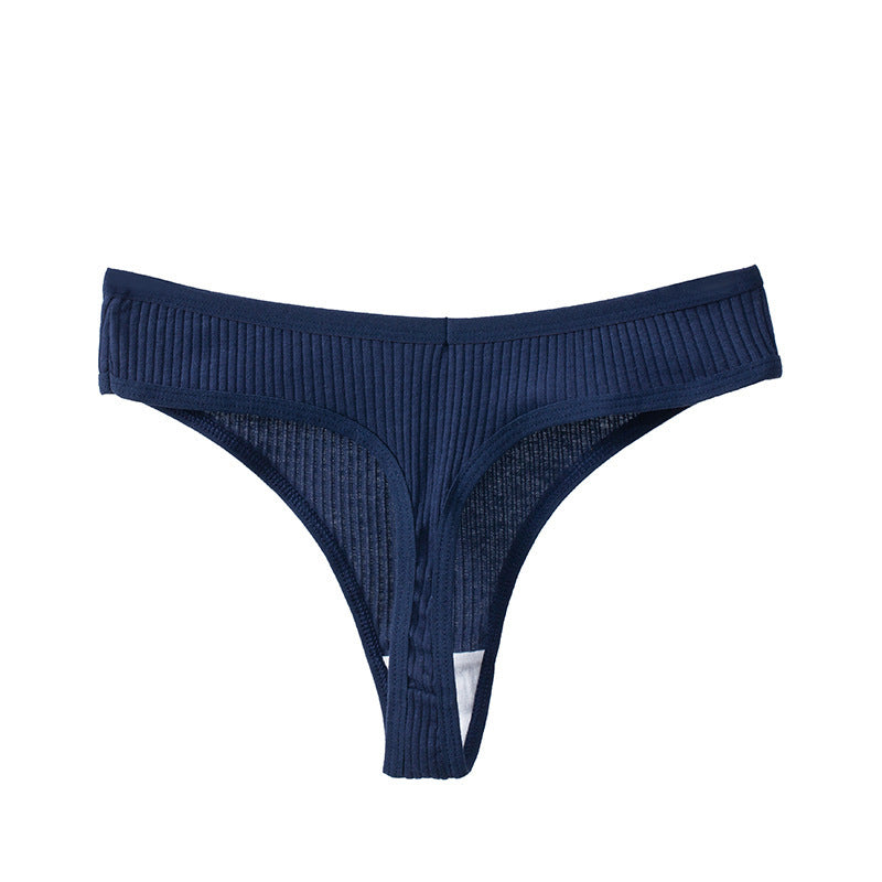 Cotton Crotch High Elastic Low Waist Simple And Breathable Girl Underwear Sports Yoga Solid Color Ladies T-back