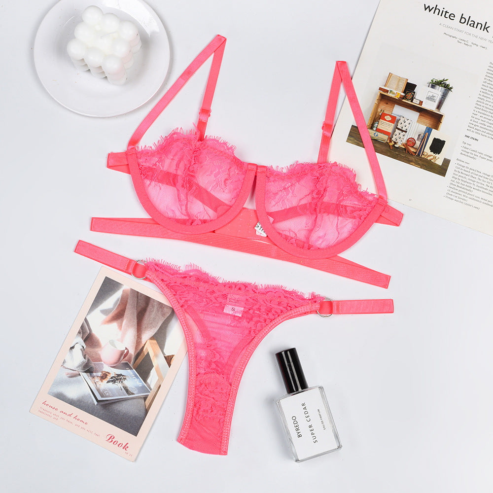 Underwire Lace Sexy Bra Wrap Underwear Set