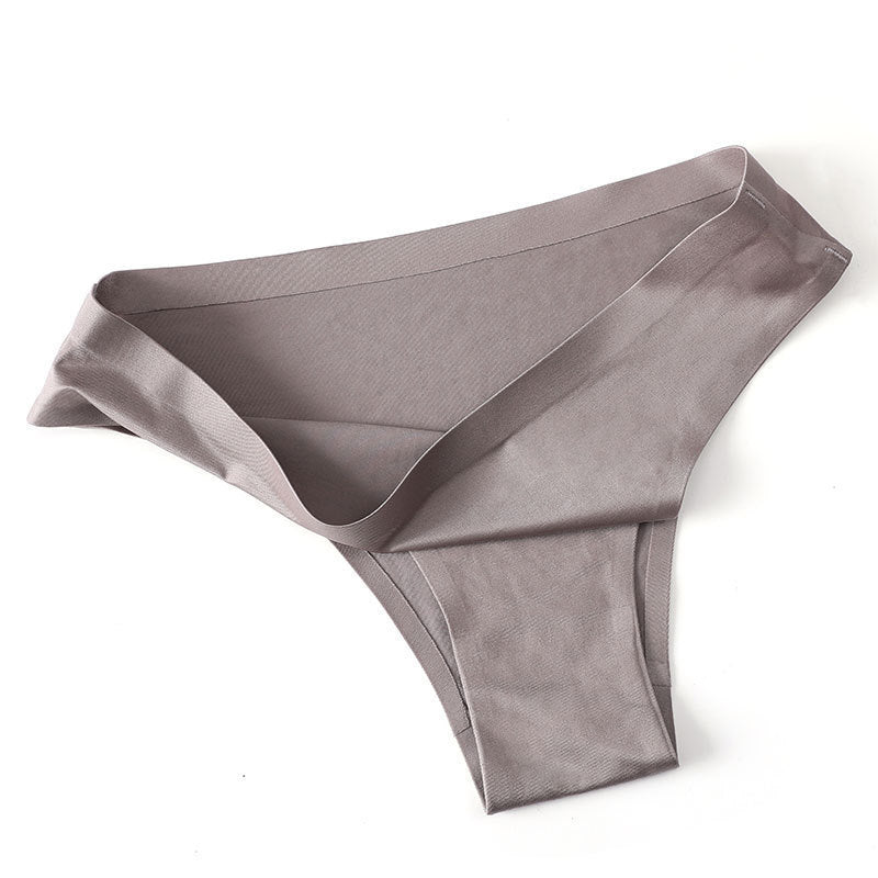 Underwear Women's Ice Silk Seamless Low Waist  One Piece Large Size Cotton Briefs